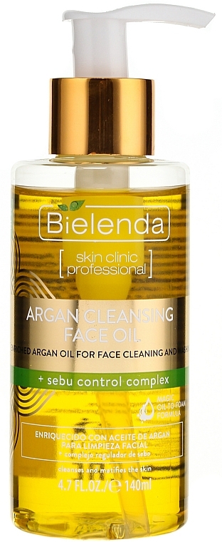 Face Cleansing Argan Oil with Sebu Control Complex - Bielenda Skin Clinic Professional — photo N1