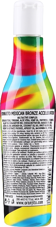 Milk with Biocomponents and Tan Accelerator - Oranjito Mexican Bronze Accelerator — photo N2