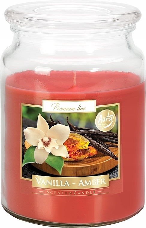 Premium Scented Candle in Jar 'Vanilla & Amber' - Bispol Premium Line Aura Vanilla & Amber — photo N1