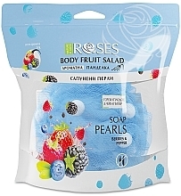 Aromatic Bath Sponge with Soap Pearls "Berries & Black Pepper" - Nature of Agiva Roses Body Fruit Salad Soap Pearls — photo N3