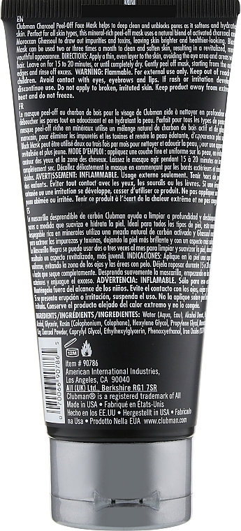 Cleansing Black Face Mask - Clubman Pinaud Charcoal Peel-Off Face Mask — photo N2