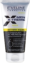 Fragrances, Perfumes, Cosmetics Face Cleansing Gel-Scrub 6in1 "Black Charcoal" - Eveline Cosmetics Men X-treme Active Gel