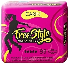 Fragrances, Perfumes, Cosmetics Sanitary Pads, 9 pcs - Carin Free Style Ultra Wings