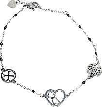 Women Bracelet, heart and two circles, silver - Lolita Accessoires — photo N1
