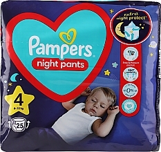 Night Diaper Pants, size 4, 9-15 kg, 25 pcs - Pampers — photo N1