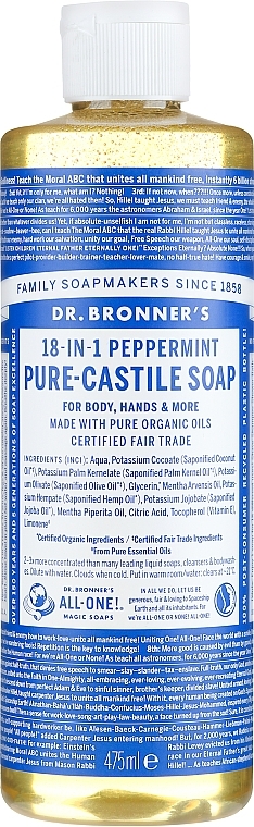 Liquid Soap "Mint" - Dr. Bronner’s 18-in-1 Pure Castile Soap Peppermint — photo N5