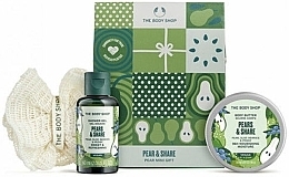 Fragrances, Perfumes, Cosmetics Set - The Body Shop Pears & Share Mini Gift (sh/gel/60ml + b/butter/50ml + sponge/1pcs)