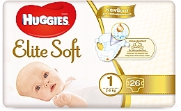 Elite Soft 1 Diapers, 2-5 kg, 26 pcs. - Huggies — photo N2