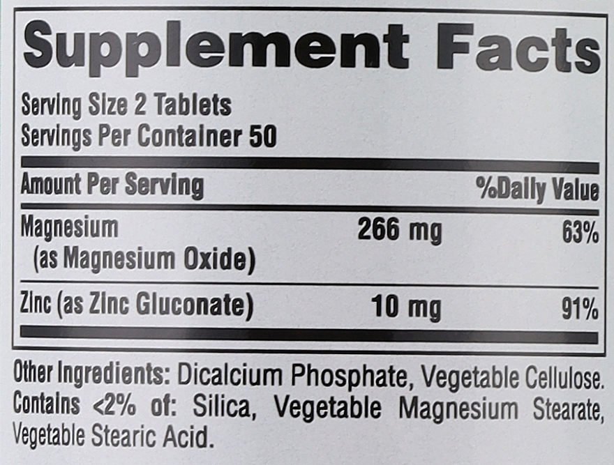 Supplement 'Magnesium with Zinc' - Puritan's Pride Magnesium With Zinc — photo N3