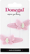 Fragrances, Perfumes, Cosmetics Hair Clips, 2 pcs, pink with butterflies 2 - Donegal