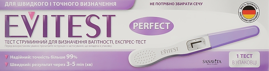 Inkjet Rapid Pregnancy Test - Evitest Perfect — photo N1