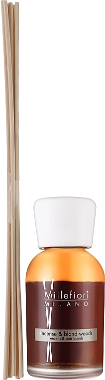 Incense & Blond Woods Reed Diffuser - Millefiori Milano Natural Incense & Blond woods  — photo N2