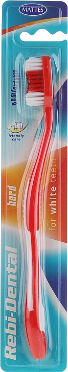 Toothbrush Rebi-Dental M43, Hard Bristles, red - Mattes — photo N1