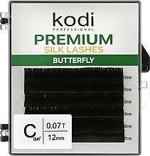 Butterfly Green C 0.07 False Eyelashes (6 rows: 12 mm) - Kodi Professional — photo N1
