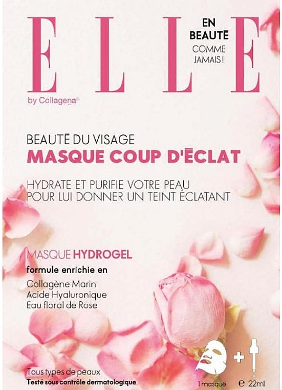 Rose Water Face Mask - Elle By Collagena Hydrogel Mask With Rose Floral Water — photo N1