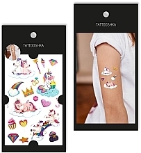 Fragrances, Perfumes, Cosmetics Shimmering Temporary Tattoo "Unicorns" - Tattooshka