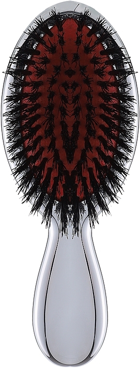 Hair Brush 14x5.5x3.5 cm, chrome - Janeke Chromium Hair Brush — photo N1