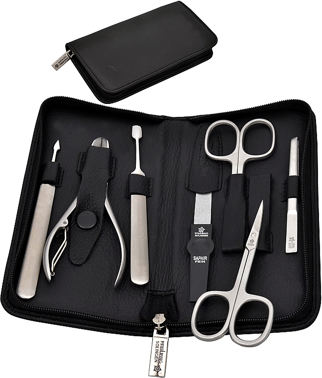 Manicure Set, 7 pcs, black - Pfeilring Solingen — photo N1