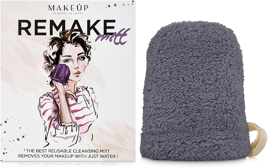 Makeup Remover Glove, gray "ReMake" - MAKEUP — photo N3