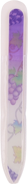Glass Nail File with Floral Pattern, purple - Tools For Beauty Glass Nail File With Flower Printed — photo N1