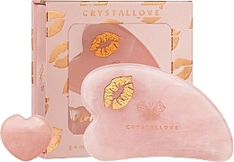 Set - Crystallove Sellove Rose Quartz Gua Sha Set — photo N6