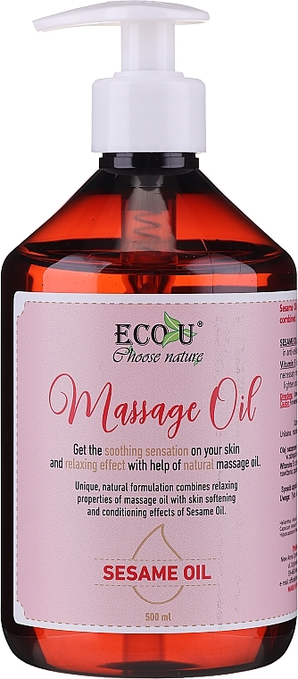 Massage Oil - Eco U Massage Oil Sesame Oil — photo N1