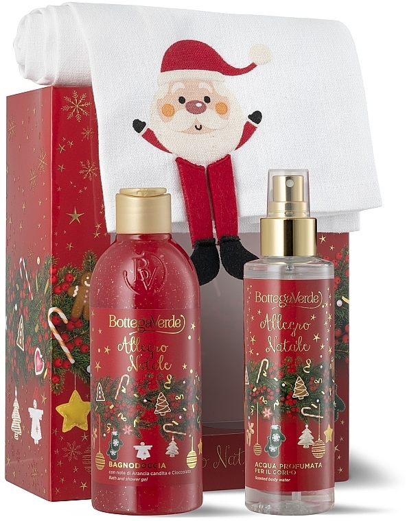 Set - Bottega Verde Allergo Natale (sh/gel/250ml + b/mist/150ml + towel)  — photo N1