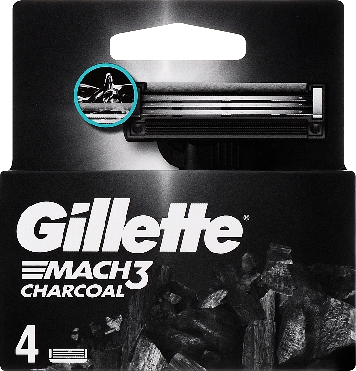 Shaving Cartridges, 4 pcs. - Gillette Mach3 Black — photo N1