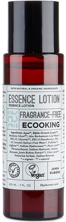 Moisturizing Face Essence with Hyaluronic Acid, Coffeine and Bifida Ferment - Ecooking Essence Lotion — photo N1