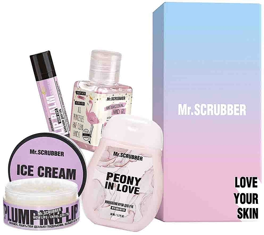 Set - Mr.Scrubber Sweet Ice Cream (lip/balm/5g + lip/scrub/50ml + h/cr/50ml + sanitizer/30ml) — photo N4