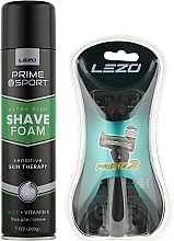 Set - Lezo Box Prime Gentleman's Sensitive Skin (sh/foam/200ml + razor/1pc + blade/4pcs) — photo N2