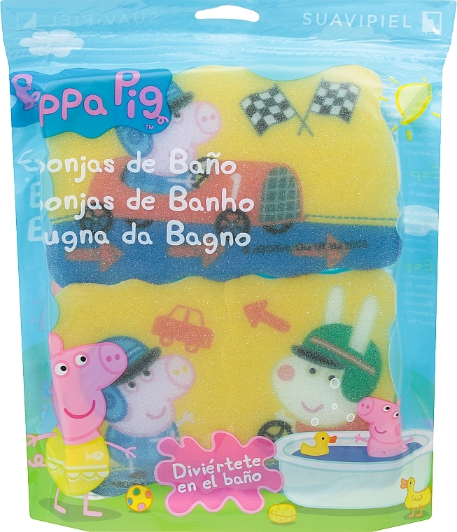 Bath Sponge Set 'Peppa Pig', 3 pcs, race, pink - Suavipiel Peppa Pig Bath Sponge — photo N1