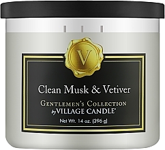 Fragrances, Perfumes, Cosmetics Scented Candle in Jar 'Pure Musk and Vetiver' - Village Candle Gentlemens Collection Clean Musk & Vetiver