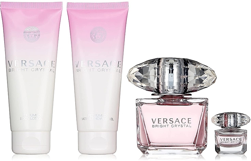 Versace Bright Crystal - Set (edt/90 ml + b/lot100 ml + sh/gel/100 ml + edt/5 ml) — photo N1