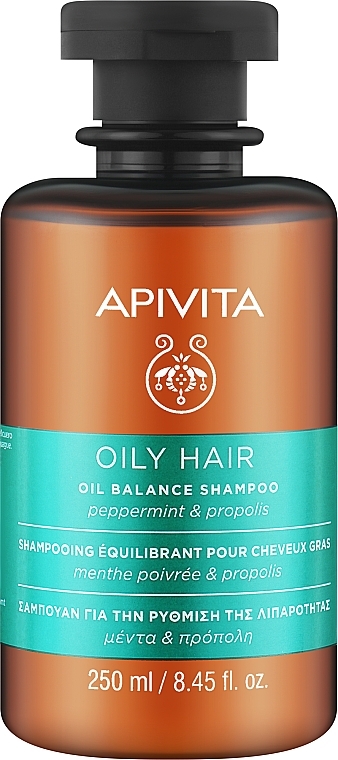 Oily Hair Mint and Propolis Shampoo - Apivita Propoline Balancing Shampoo For Very Oily Hair — photo N3