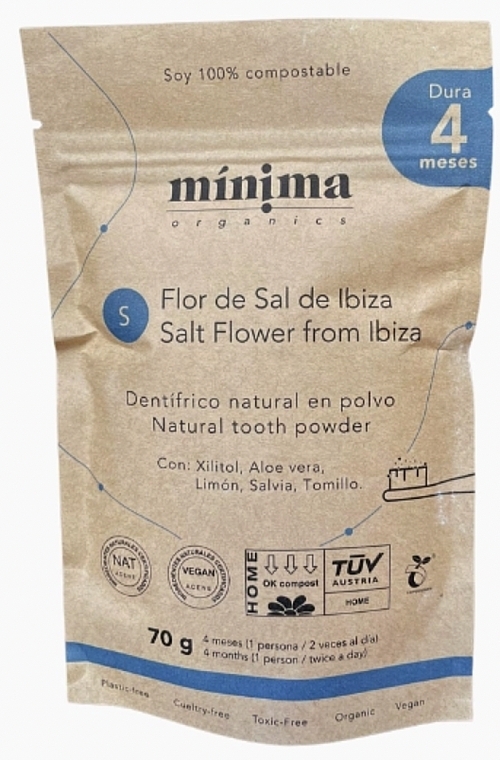 Natural Tooth Powder 'Salt Flower From Ibiza' - Minima Organics Natural Tooth Powder Salt Flower From Ibiza — photo N1