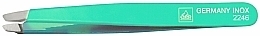 Slant Tip Tweezers, green, 9,5 cm - Erbe Solingen — photo N1