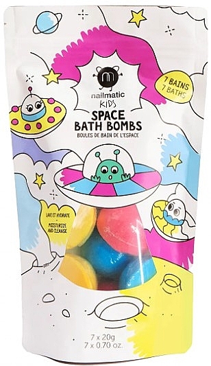 Bath Bomb Set, 7 pcs - Nailmatic Space Bath Bombs — photo N2