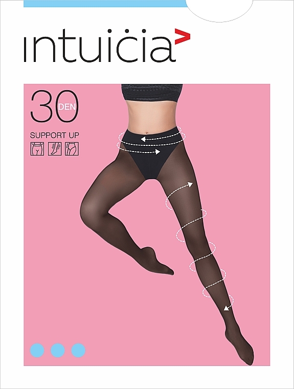 Tights "SUPPORT" 30 Den, beige - Intuicia — photo N1