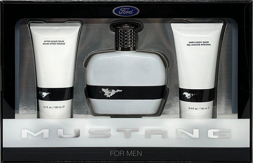 Ford Mustang White - Set (edt/100ml + ash/balm/100ml+sh/gel/100ml) — photo N1