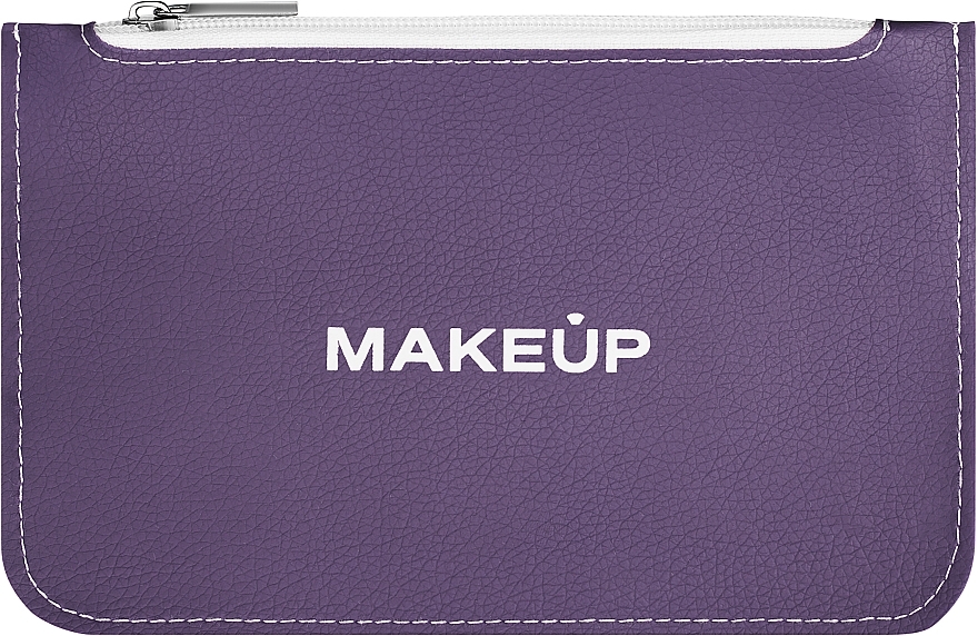 Flat Makeup Bag "Autograph", purple - MAKEUP Cosmetic Bag Flat Purple — photo N1