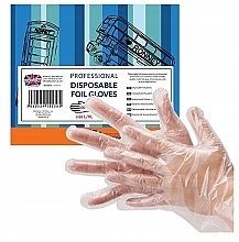 Disposable Gloves, transparent, size L/XL, 100 pcs - Ronney Professional Disposable Foil Gloves — photo N2