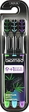 Fragrances, Perfumes, Cosmetics Medium Toothbrush Set, 3 pcs - Biomed Black 2+1 Toothbrush