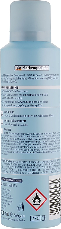 Deodorant Spray for Sensitive Skin - Balea Men Sensitive Deodorant — photo N2