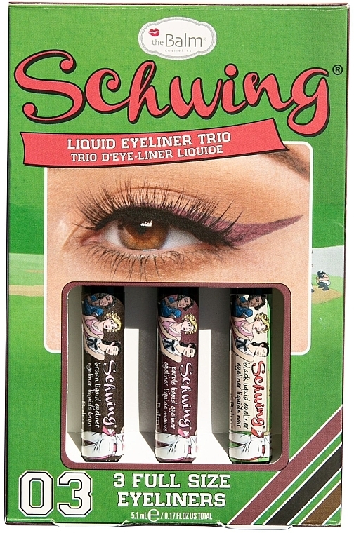 Set - theBalm Ladies Schwing Liquid Eyeliner Trio (eye/liner/3x1.7ml) — photo N1
