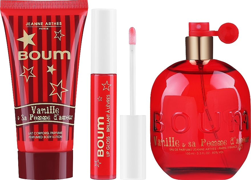 Jeanne Arthes Boum Vanille Sa Pomme D'Amour - Set (edp/100ml + b/cr/50ml + lip/gloss/8ml) — photo N2