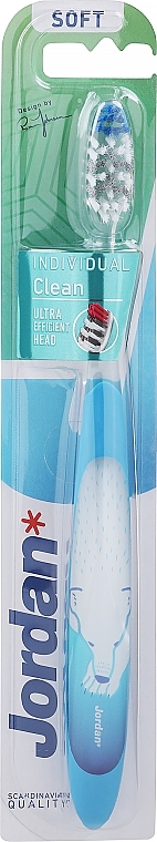 Soft Toothbrush, blue with bear - Jordan Individual Clean Soft — photo N1