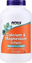 Fragrances, Perfumes, Cosmetics Calcium & Magnesium with Vitamin D-3 & Zinc - Now Foods Calcium & Magnesium Softgels