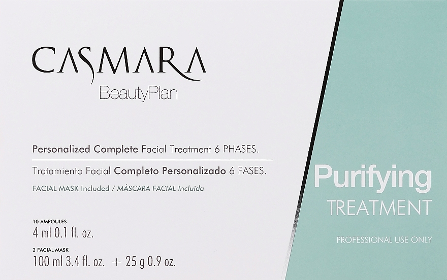 Face Treatment - Casmara Purifying Treatment (ampoules/10x4ml + mask/2x100ml + 2x25g) — photo N1