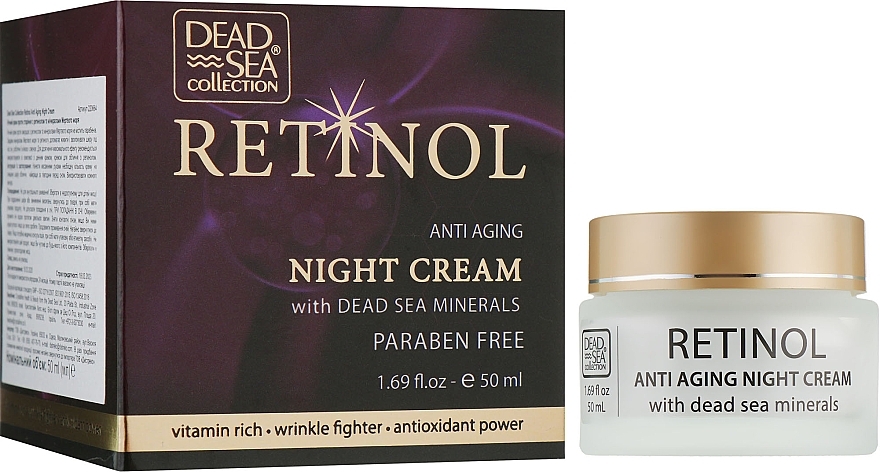Anti-Aging Night Cream with Retinol & Dead Sea Minerals - Dead Sea Collection Retinol Anti Aging Night Cream — photo N1